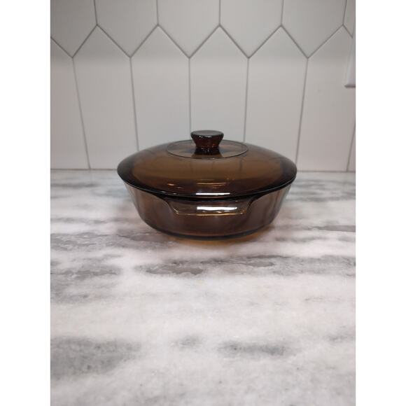 Anchor Hocking Glassware 1.5 Quart Amber Casserole Dish, Baking Cookware w/ Lid - Picture 4 of 14